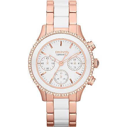**R4299.99** DKNY LADIES' CERAMIX CHRONOGRAPH WATCH - NY8825