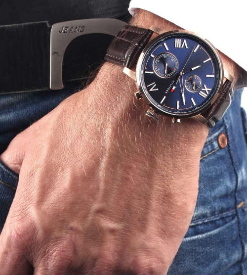 TOMMY HILFIGER Alden Brown Leather Band Watch 1791308
