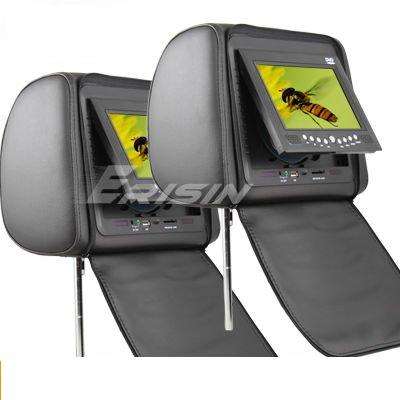 2x 7inch LCD HD Headrest Monitor DVD Player Zipper Cover - DVD Player in EACH headrest !!!!!