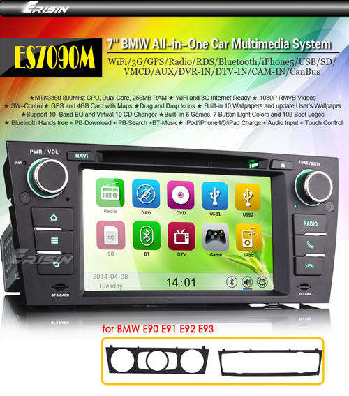 7" Car DVD Player GPS SAT NAV WiFi 3G iPhone4/5 BMW 3er E90 E91 E92 E93