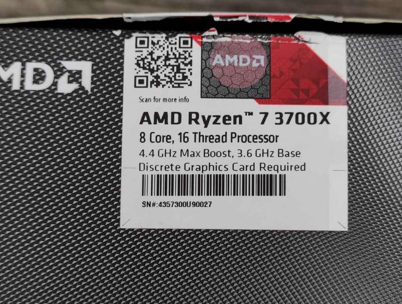 AMD Ryzen 7 3700X + AMD Wraith Prism RGB LED Cooler