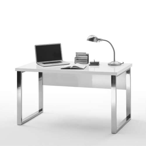 COMPUTER / STUDY DESK CHROME & WHITE*HIGH QUALITY ITALIAN DESIGN*R2899