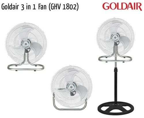 GOLDAIR 45 cm 3-in-1 High Velocity Pedestal Fan GHV-1802