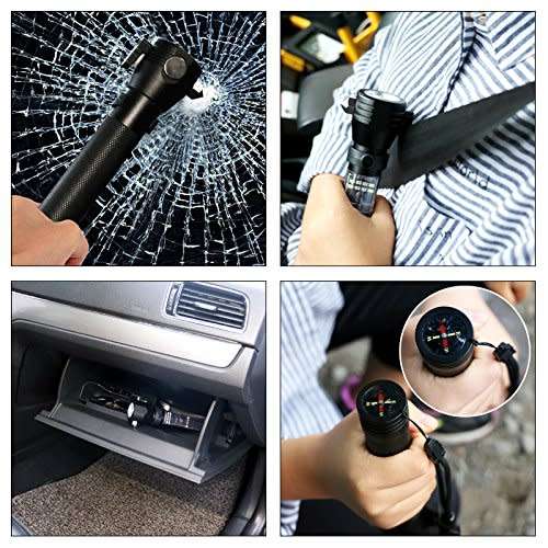 Car Safety multifunction solar flashlight with usb and power bank