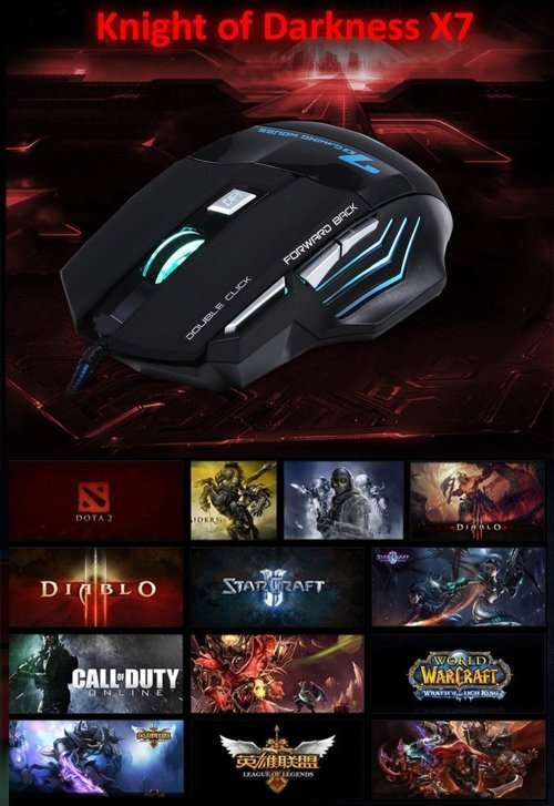 Professional Wired Gaming Mouse 7 Button 5500 DPI LED Optical USB Computer Mouse Gamer Mice X7