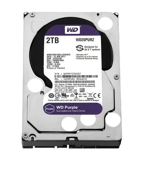 WESTERN DIGITAL 2TB SURVEILLANCE HARD DRIVE (WD20PURZ)