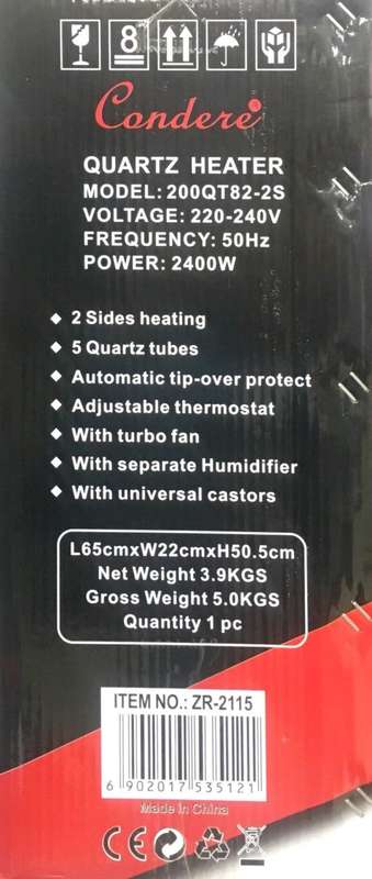 CONDERE 5 BAR HEATER WITH HUMIDIFIER