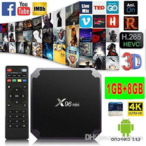 SMART TV BOX,TV BOX ANDROID,X96 MINI 4K SMART ANDROID TV BOX MEDIA PLAYER (NETFLIX, WIFI, KODI)