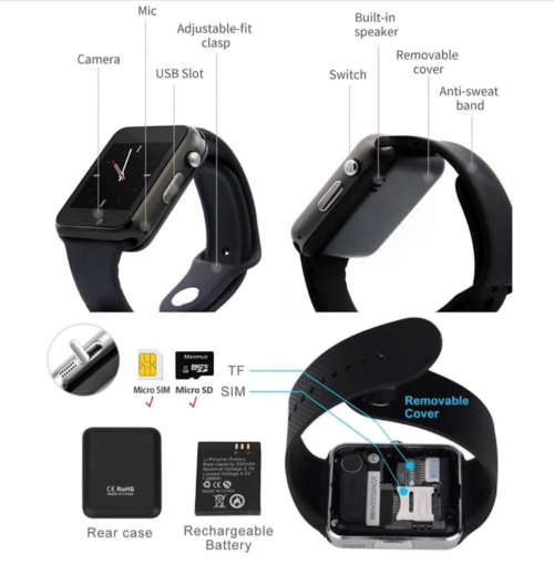A1 WristWatch Bluetooth Smart Watch Sport Pedometer With SIM Camera Smartwatch For Android PHONE