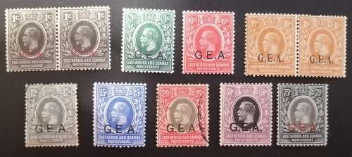 48)  East  African and Ugandan  GEA George V  Overprinted `GEA` USH