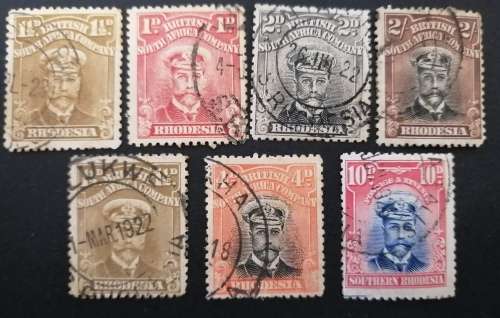 59) Rhodesia BSAC  1913 KGV Admiral , used and hinged