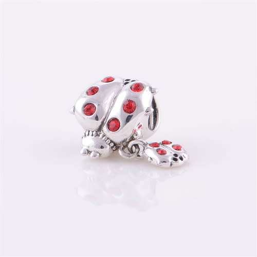 925 Sterling Silver Ladybird Charm Bracelet