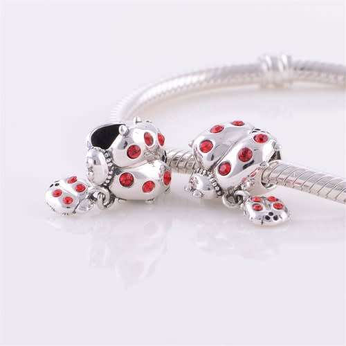 925 Sterling Silver Ladybird Charm Bracelet