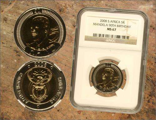 !!!SPECIAL!!! High NGC Graded MS67 Mandela 90th Birthday 2008 R5