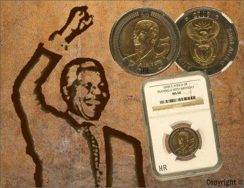 !!!SET OF EIGHT!!! Mandela 90th Birthday 2008 R5 NGC Graded MS60-MS67 Set