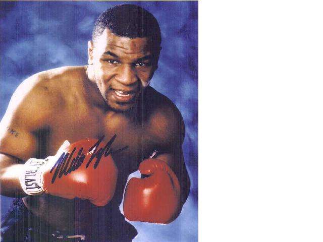 MIKE TYSON SIGNED A5 PHOTOGRAPH