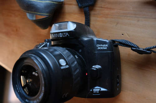Film Cameras. Cosina 35, Minolta Dynax 300si, Minolta Weathermatic 35DL, Olympus Superzoom 800+Flash