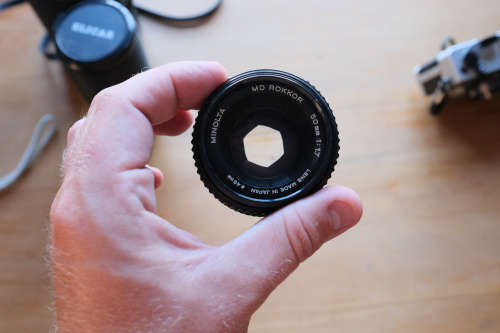 2 Minolta Lenses - Minolta Rokkor 50mm f1.7 and Elicar 80-200mm f4.5