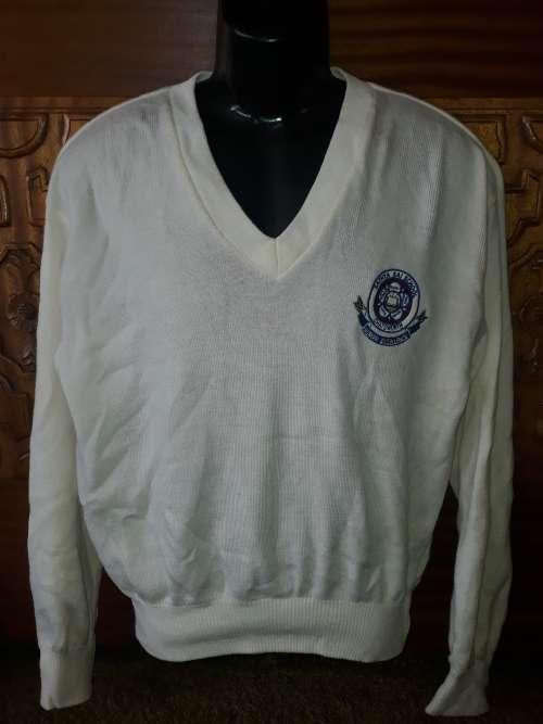 BOYS WHITE SCHOOL JERSEY - STERLING - SIZE 42
