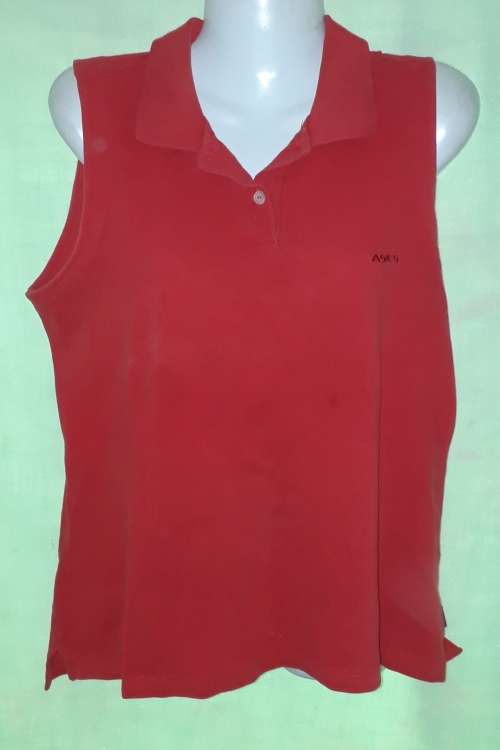 LADIES RED SLEEVELESS TOP  - ASICS - SIZE XL