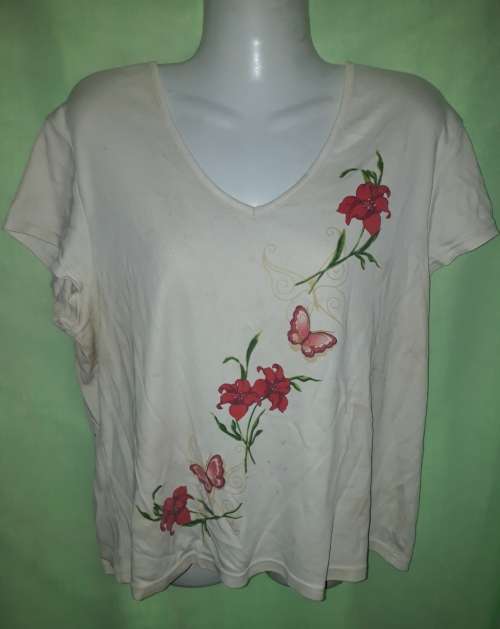 LADIES WHITE T-SHIRT - SHELLEY - SIZE L