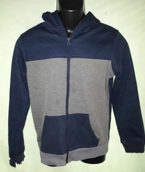 BOYS BLUE JACKET - WOOLWORTHS - AGE 13-14 - SLEEVE DAMAGED