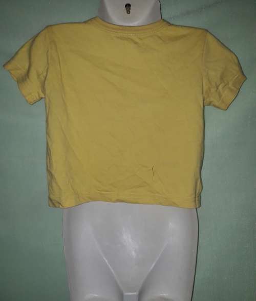 BOYS YELLOW T-SHIRT - MAKE: WOOLWORTHS - SIZE : 6-12 MONTHS