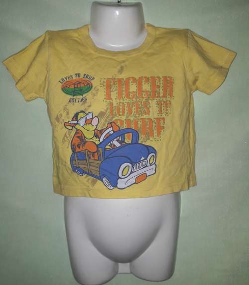 BOYS YELLOW T-SHIRT - MAKE: WOOLWORTHS - SIZE : 6-12 MONTHS