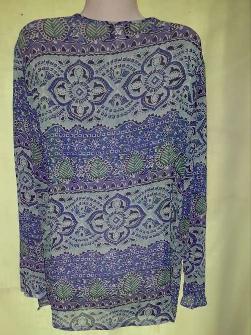 LADIES BLUE MULTI COLORED BLOUSE - MAKE: BE YOURSELF   SIZE: 40