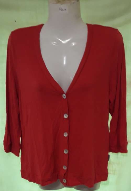 LADIES RED T-SHIRT - MAKE: COCOON - SIZE: 36