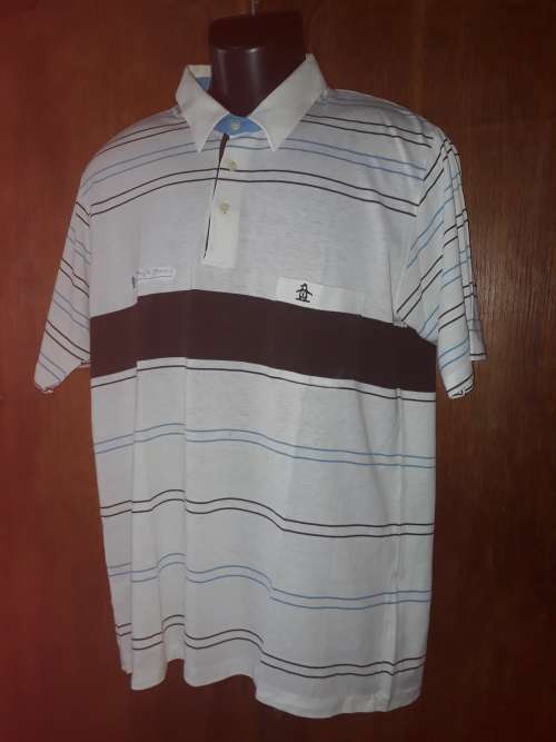 MENS: WHITE MULTI COLORED GOLF SHIRT - MAKE: GRAND SLAM - SIZE: XL