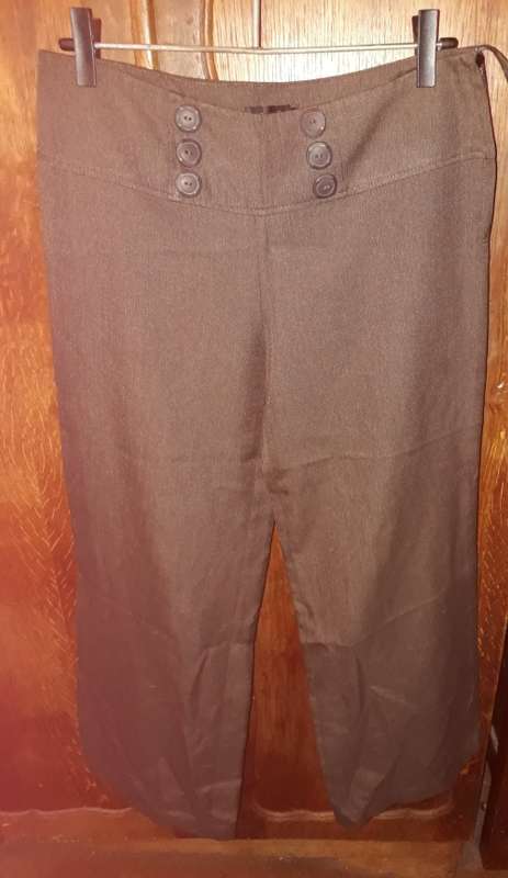 COVID 19 SPECIAL! LADIES: BROWN CHARCOAL PANTS - MAKE: OASIS - SIZE: 12