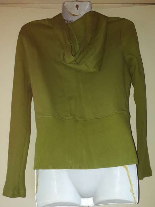 LADIES: GREEN MULTI COLORED SWEATER HOODIE - MAKE: INSTINCT - SIZE: 10
