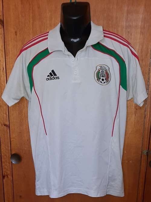 MENS - WHITE MULTI COLORED SOCCER SHIRT - MAKE - ADIDAS - SIZE - NO SIZE