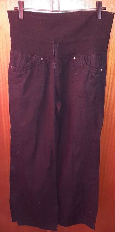 LADIES - BLACK MATERNITY PANTS - MAKE - HANG TEN - SIZE - 38