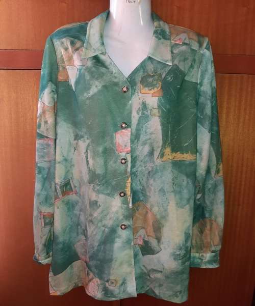 LADIES - MULTI COLORED BLOUSE - MAKE - NUVELLE BY ROSECRAFT - SIZE - 12 - 92CM