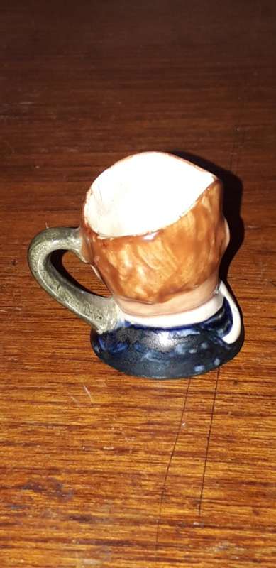 VINTAGE MINIATURE CHARACTER JUG - MARKINGS: ROYAL DOULTON