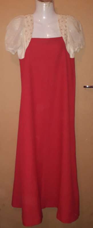 Ladies - Red and White Dress - Make - Modelia - Size - No Size