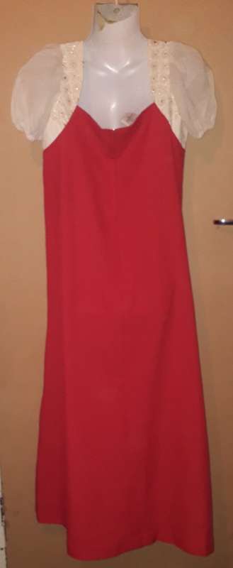 Ladies - Red and White Dress - Make - Modelia - Size - No Size