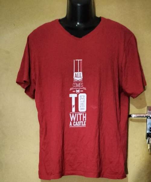 Mens - Red T-Shirt - Make - BMT - Size - L