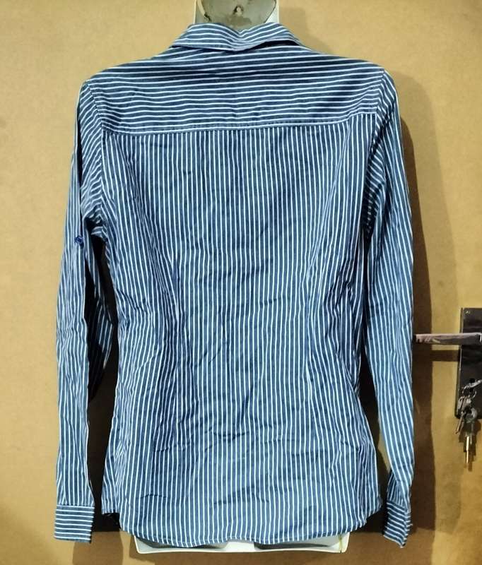 Ladies - Blue & White Blouse - Make - Trail - Size - M
