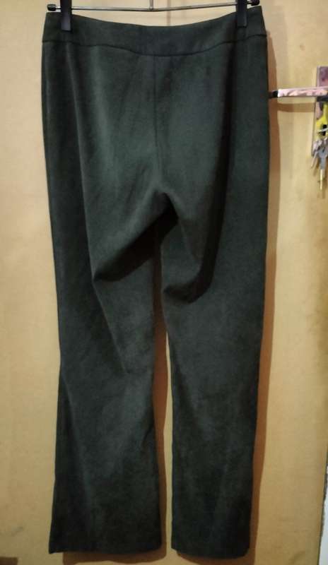 Ladies - 2 Pce Olive Green Coat & Pants - Make - Contempo - Size - coat 12, pants 10