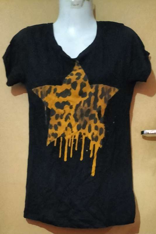 Ladies - Black T-Shirt - Make - Zara Trafaluc  - Size - M