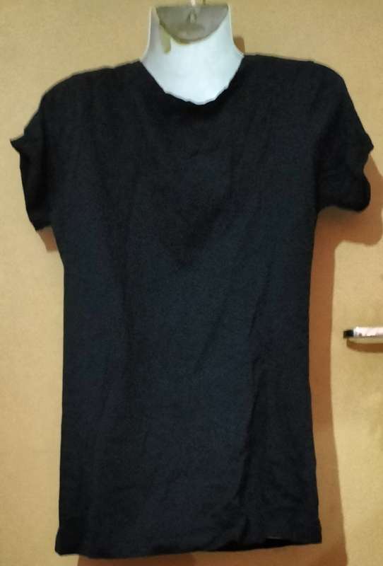 Ladies - Black T-Shirt - Make - Zara Trafaluc  - Size - M