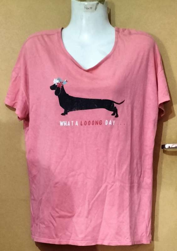 Ladies - Pink Pajama Top - Make - Woolworths Sleepwell  - Size - M
