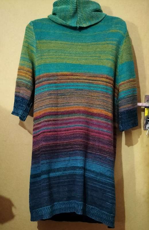 Ladies - Long Multicolored Polar Neck Jersey - Make - Saga Saga - Size - S