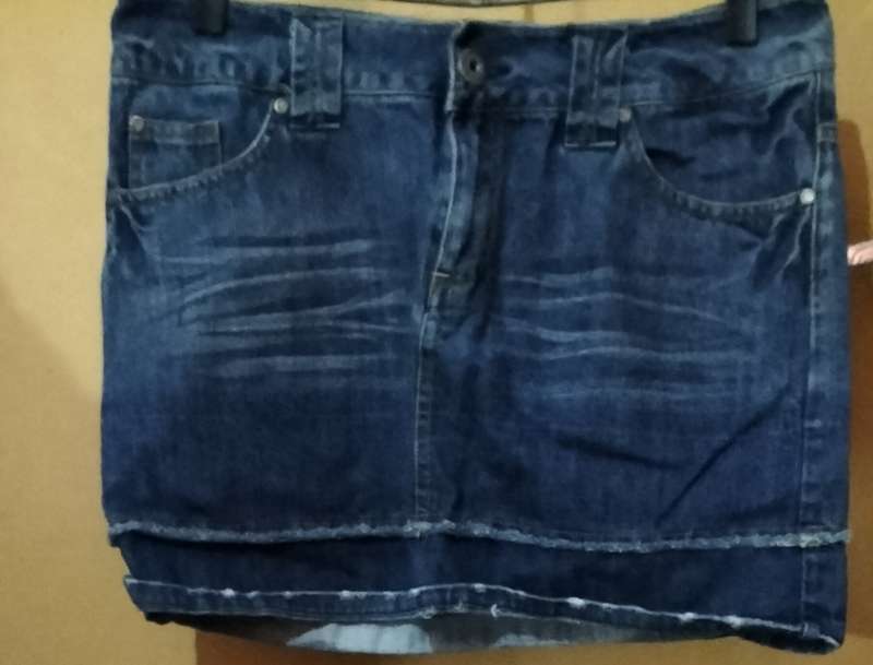 Ladies - Short Blue Denim Skirt - Make - Fresh Made - Size - M