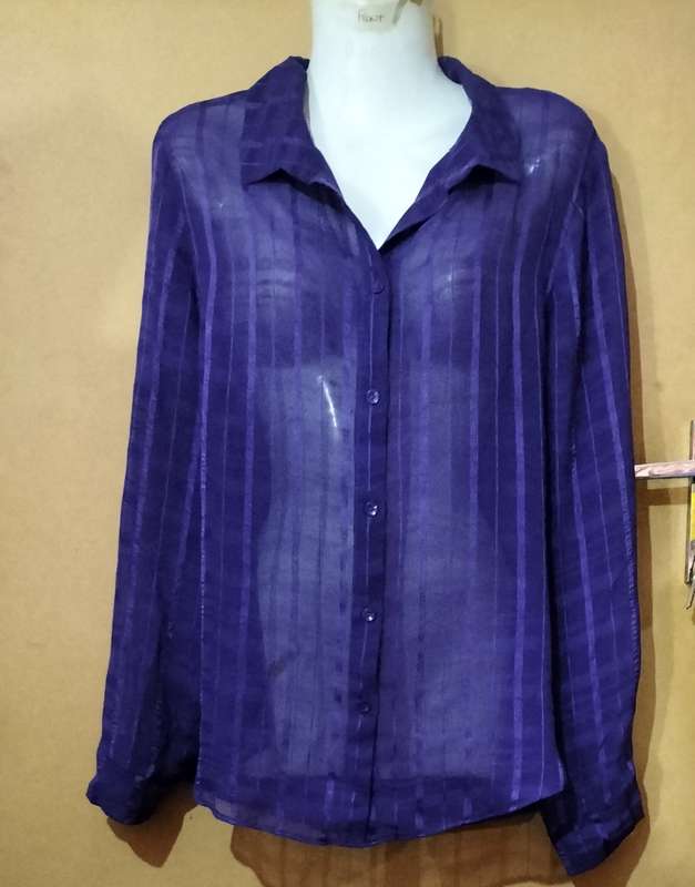 Special! Ladies - Thin Purple Blouse - Make - Contempo  - Size - 14