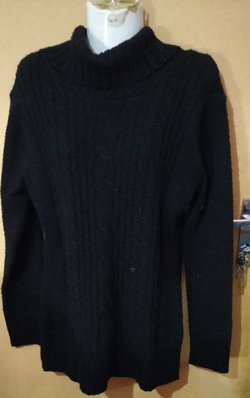 Ladies - Black Polar Neck Jersey - Make - Mozaic- Size - M