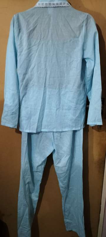 Ladies - 3 Pce Blue & White Pajama Outfit- Make - Jet - Size -M,  bust 92-97cm